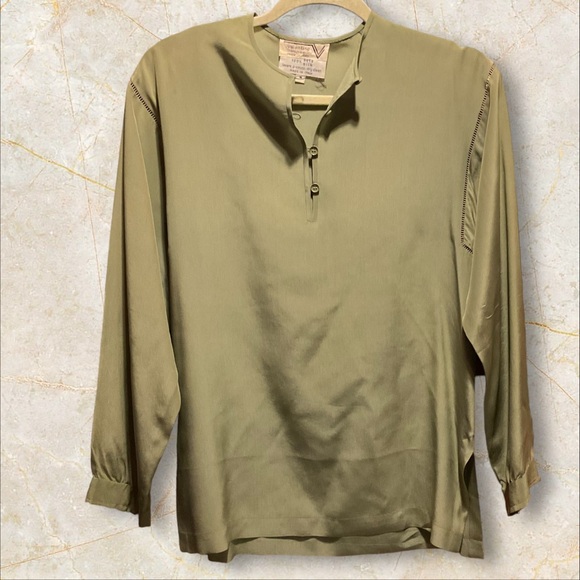 VINTAGE Valentino Boutique 100% seta Silk Blouse - Picture 1 of 9